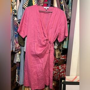 & Other Stories Hot Pink Wrap Dress